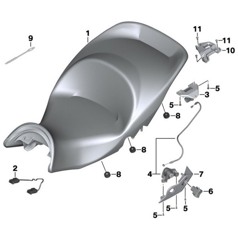 Serrure de selle BMW - K1600GT/GTL et R1200R