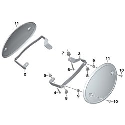 Plaque porte numéro Blanc alpin - R nineT (K21) Pure (K22) Scrambler (K23) Racer (K32) Scrambler (K23) Urban GS (K33)