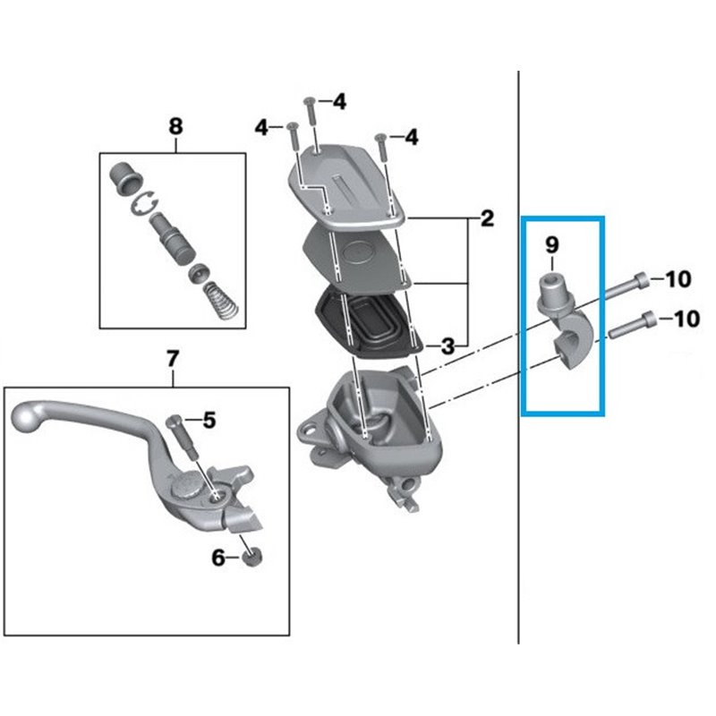 Colier de fixation pour reservoir de liquide de frein