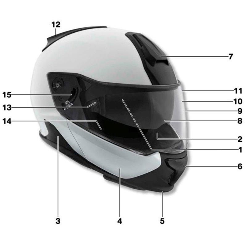 Volet de ventilation menton casque système 7